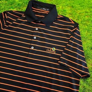 RLX Ralph Lauren Golf Black Orange Stripe Polo‎ Shirt - L - Galloway Golf